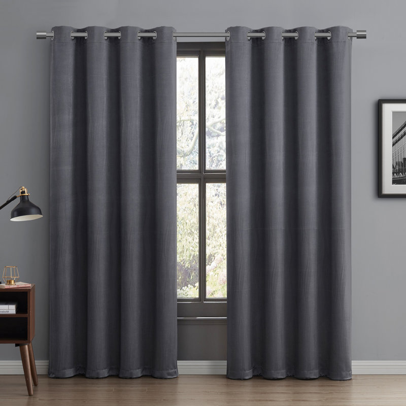 Blackout Single Curtain Panel, 52" W x 84" L, Charcoal