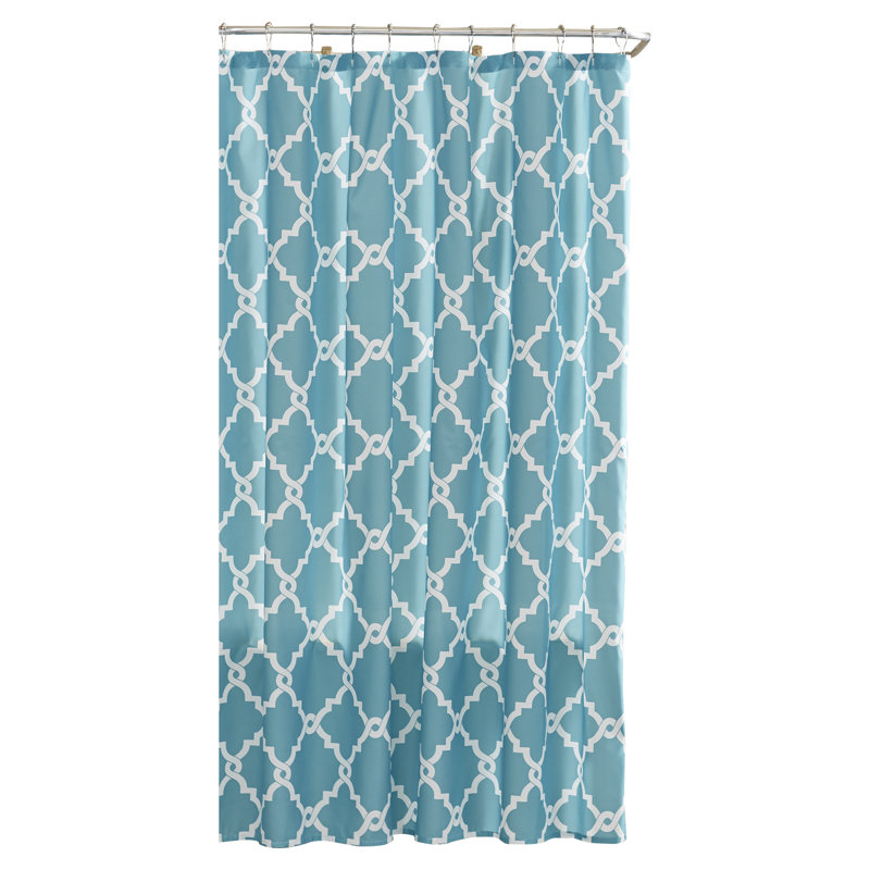 Kromer Geometric Shower Curtain, 72" H x 72" W, Aqua