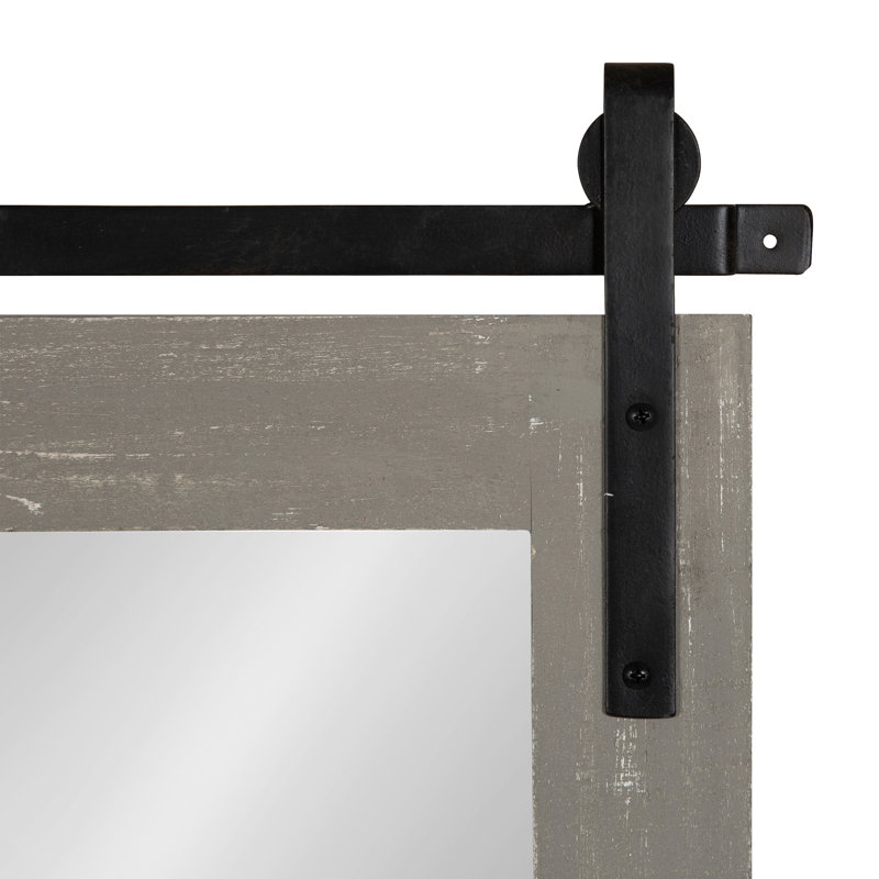 Dayanah Modern Farmhouse Distressed Accent Mirror, Grey, 22" x 30"