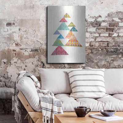 Ivy Bronx 'Modern Abstract Triangles I' by Courtney Prahl, Metal Wall Art