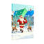 Père Noël avec des rennes dans la ville enneigée-318125491