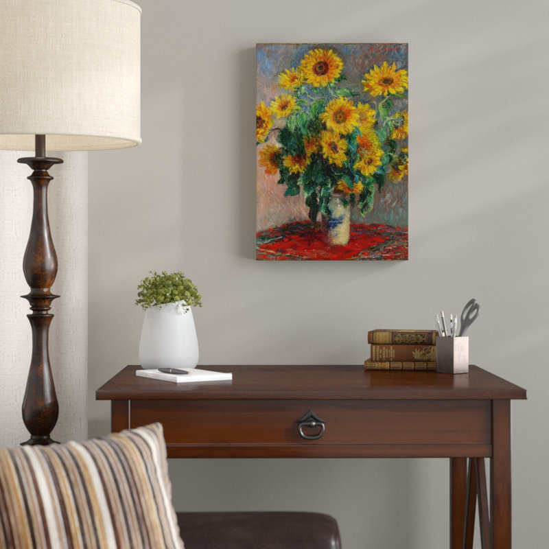 Bouquet of Sunflowers by Claude Monet - Wrapped Canvas, 76cm H x 50cm W