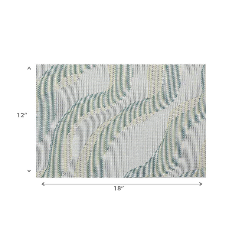 Napperon tissé en PVC Wave - ensemble de 12, Paon