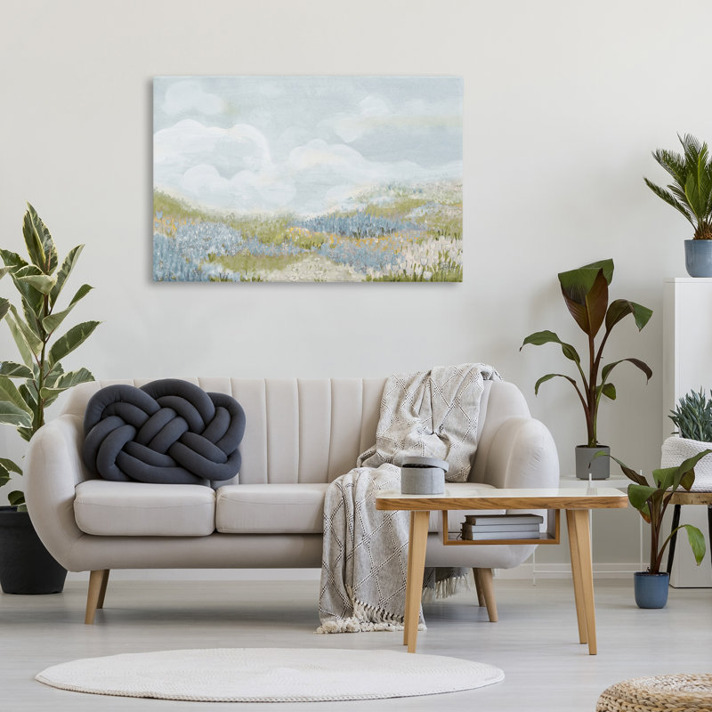 «Blue Floral Meadow Canvas», conception par Patricia Pinto, H 24 po x l 36 po