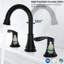 Robinet de lavabo de salle de bain espacé de 8 po noir mat - 2 becs pivotants à 360 ° sur 3 trous, construction résistante aux égratignures, économiseur d'eau, méthode d'installation rapide Résistance aux égratignures à 2 poignées pour lavabo de 8 po, procédé simple-122075520