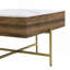 Ensemble de tables basses à plateau relevable moderne avec rangement et 4 repose-pieds blanc et noyer