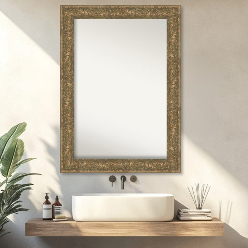 Miroir mural pour salle de bain Luxe, 30,75 po x 42,75 po, Bronze doré