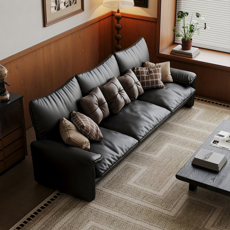 Black Adjustable-Back Foldable-Ear Sofa