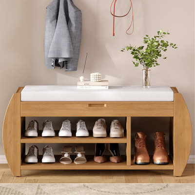 Banc de rangement en tissu
