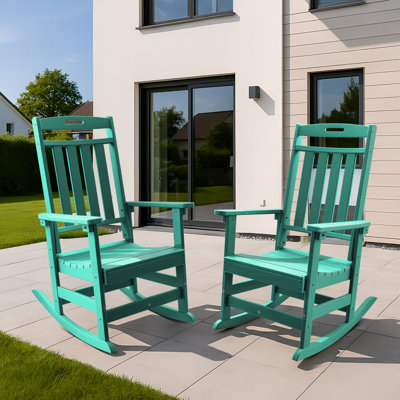 HDPE All-Weather Outdoor Rocking Chair, Porch Deck Rocker,2 Pack