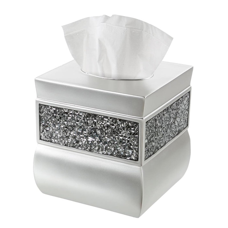Brushed Nickel Tissue Box Cover