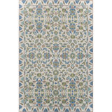 Lugano Hand-Tufted Wool Loop Pile Indoor Rug Traditional Bordered Cream/Blue/Green