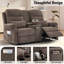 Canapé-lit inclinable manuel 65,7 po avec console de rangement et porte-gobelets-1886413253