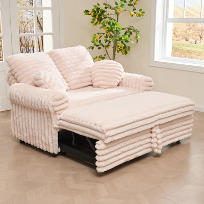 Round Armrest Small Sofa Comfortable Short Plush Sofa Bed With Removable Cushion