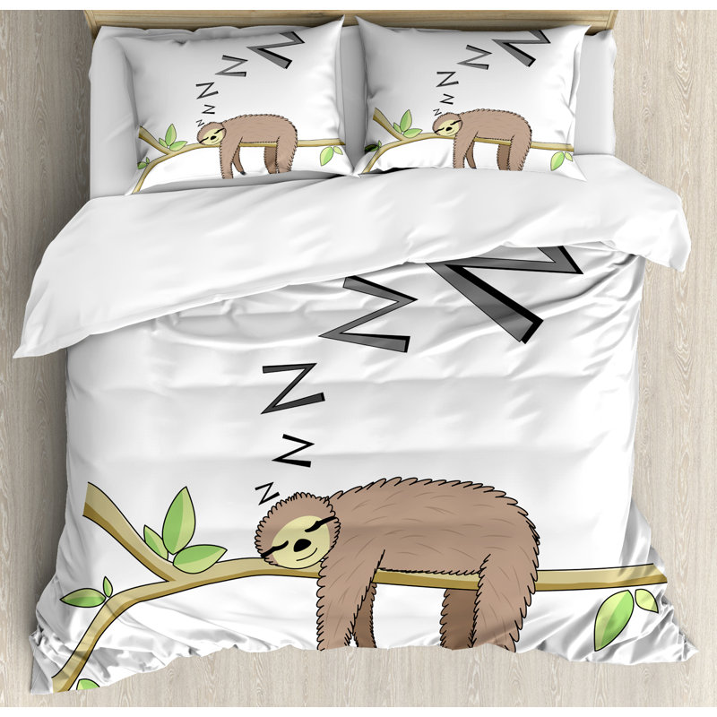 Sloth Modern & Contemporary Polyester Duvet Cover, King