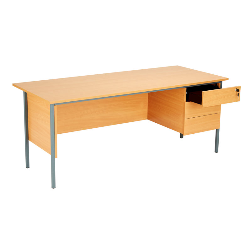 Brizza Metal Base Computer Desk, Beech