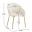 Chaise de salle à manger rembourrée beige de 2 pièces