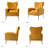 Consolata 37" H Velvet Wingback Chair with Button Tufting and Metal Legs-1272440852