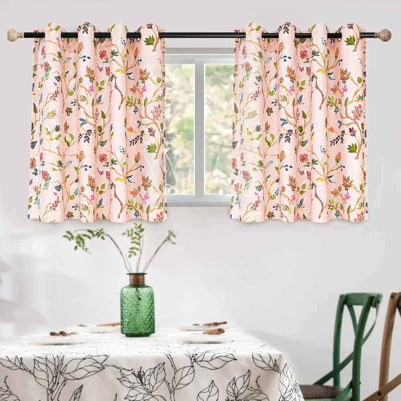 Adalena Floral Thermal Blackout Grommet Curtain Panels, 52" W x 90" L