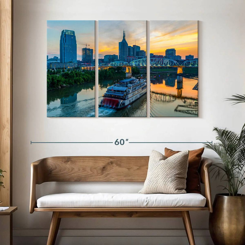 Sebbie Nashville Skyline au coucher du soleil, H 32 po x l 50 po