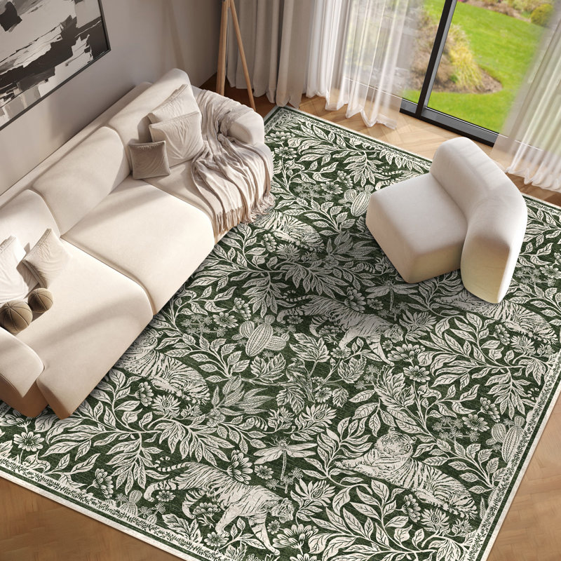 Animal Print Machine Washable Rug for Living Room Indoor Carpet for Home Decor Aesthetic Non-Slip Modern Rug for Bedroom Dining Room Office Nursery Playroom Teen Dorm