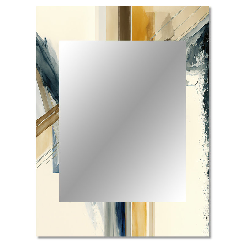 Modern Modern Watercolor Abstract II - miroir mural spirales abstraites, miroir décoratif moderne, impression d'art en métal