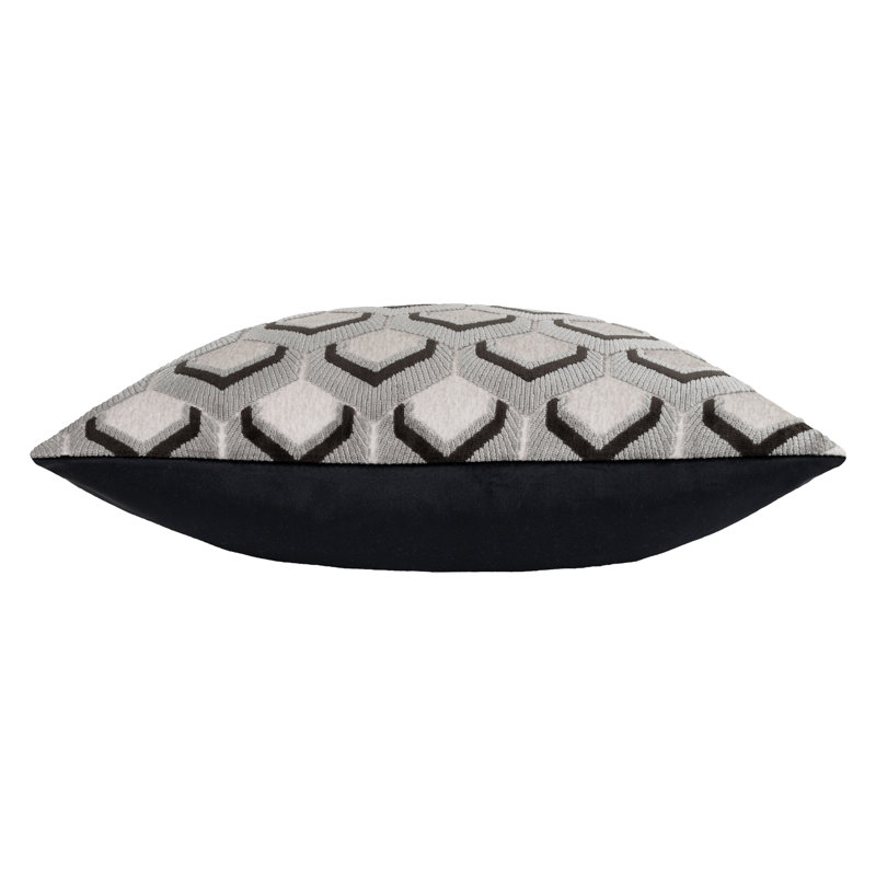 Ledbury Geometric Square Throw Cushion, Grey