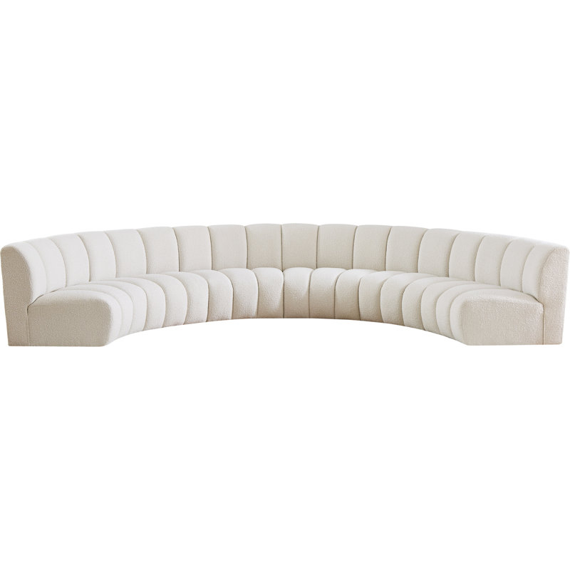 Canapé modulaire de coin Infinity, Tissu crème bouclé