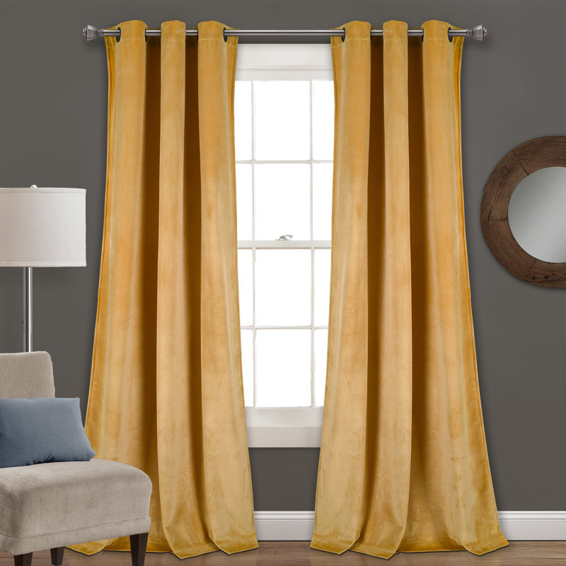 Paire de rideaux isolants Prima Velvet, Jaune, l 38 po x L 95 po