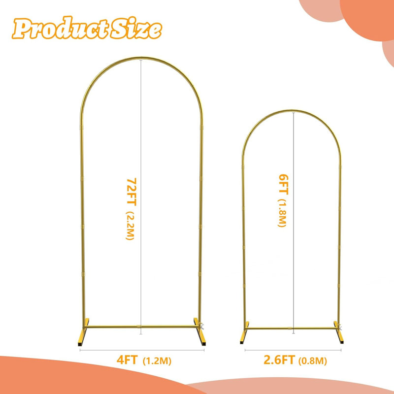 Ensemble de 2 supports en toile de fond en forme d'arche de mariage antirouille en métal, assemblage facile avec barre transversale de base, robuste et durable pour le mariage, l'anniversaire, la fête de naissance, la décoration de fête