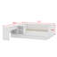 Lit plateforme en bois avec tiroirs, tablettes et coiffeuse-447829589