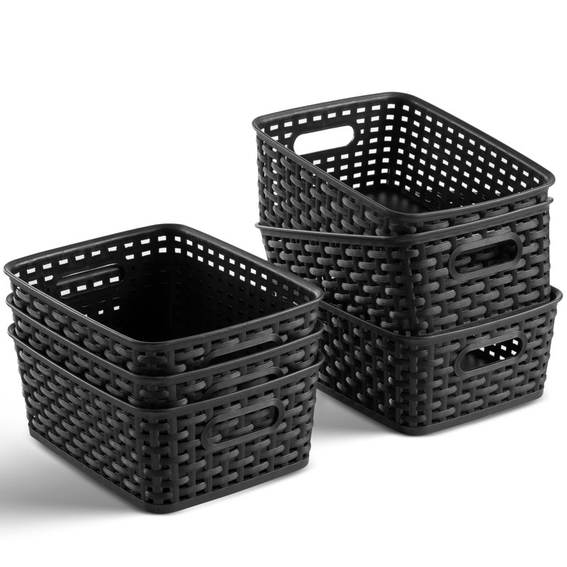 Panier en plastique pour petit garde-manger, Noir