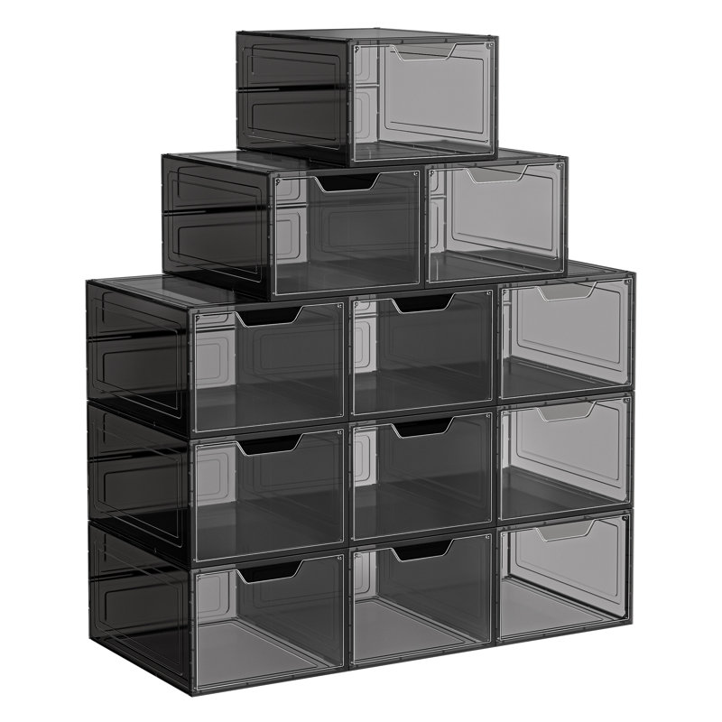 Blosse 10 Pair Shoe Storage Cabinet, Matte Black