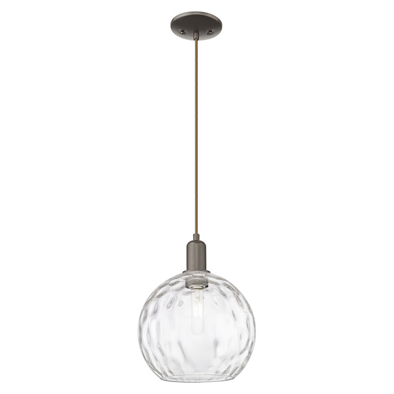 Mini-luminaire suspendu 1 lumière Arcadia - Sevier, Bronze frotté à l'huile, H 8,75 po x l 10 po x P 10 po