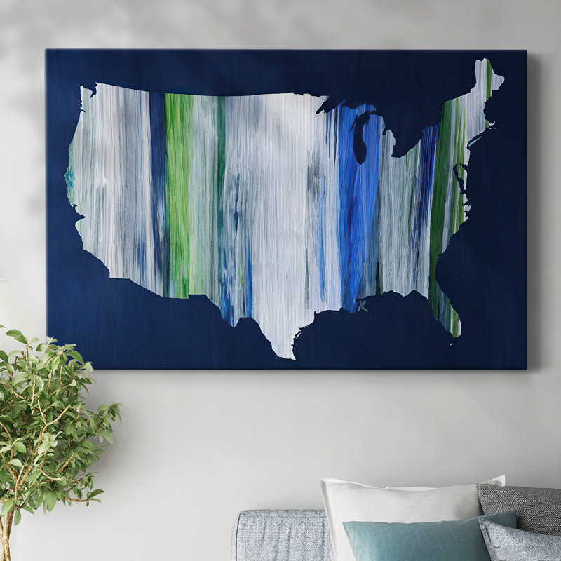 Brushstroke USA-Gallery Wrapped Canvas, 12" H x 18" W