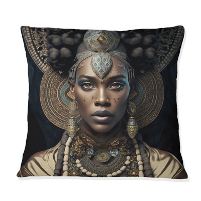 Femme tribale africaine II - coussin imprimé africain-américain