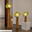 Blanc + vert + verre Burlywood + résine + lampes sur pied de forme libre en bois massif