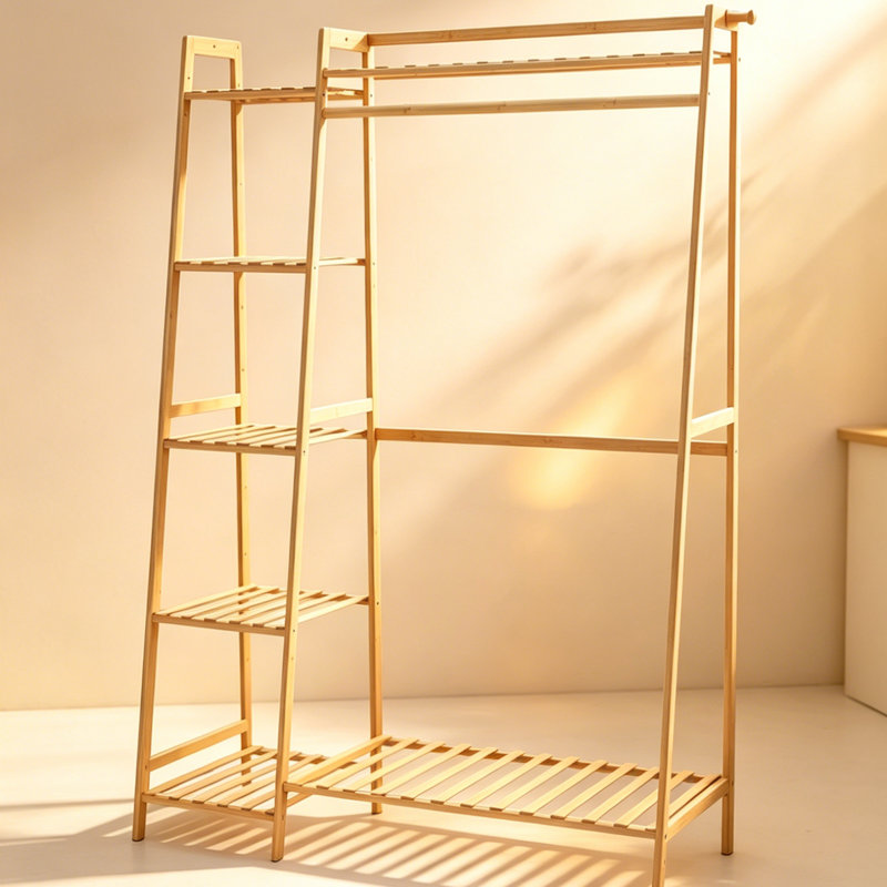 Adjustable Clothing Rack, Brown