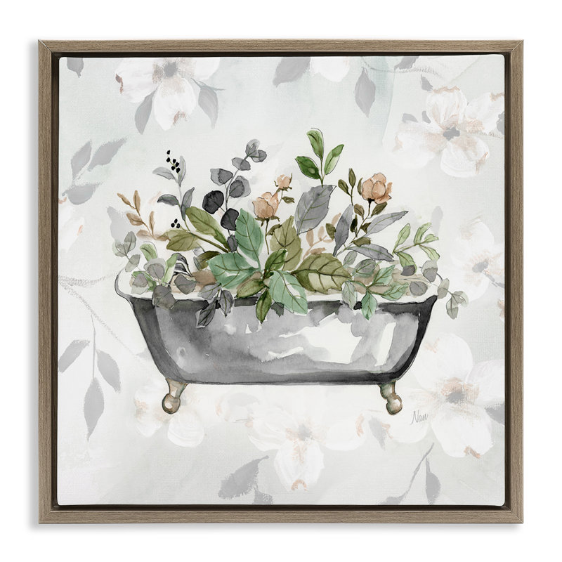 "Leaf Leaf" Bath Brown, Cadre flottant orme Montalcino, H 18 po x l 18 po