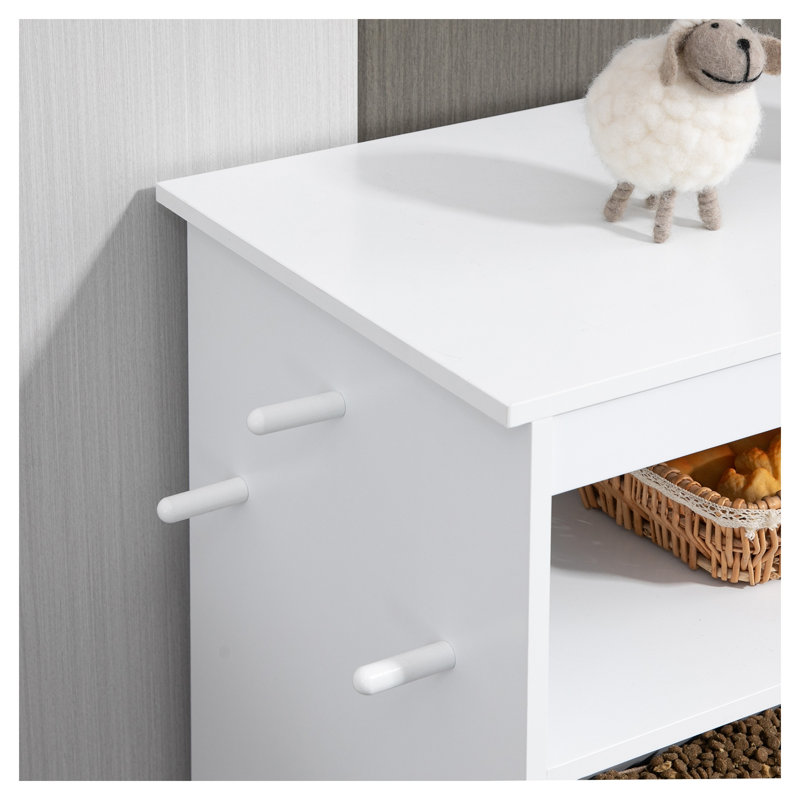Armoire de rangement avec tiroir coulissant, MDF blanc PawHut