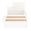 Lit simple en bois avec garde-robe mobile et lit gigogne intégré, bibliothèque blanche pour petits espaces de chambre d'amis-794675907
