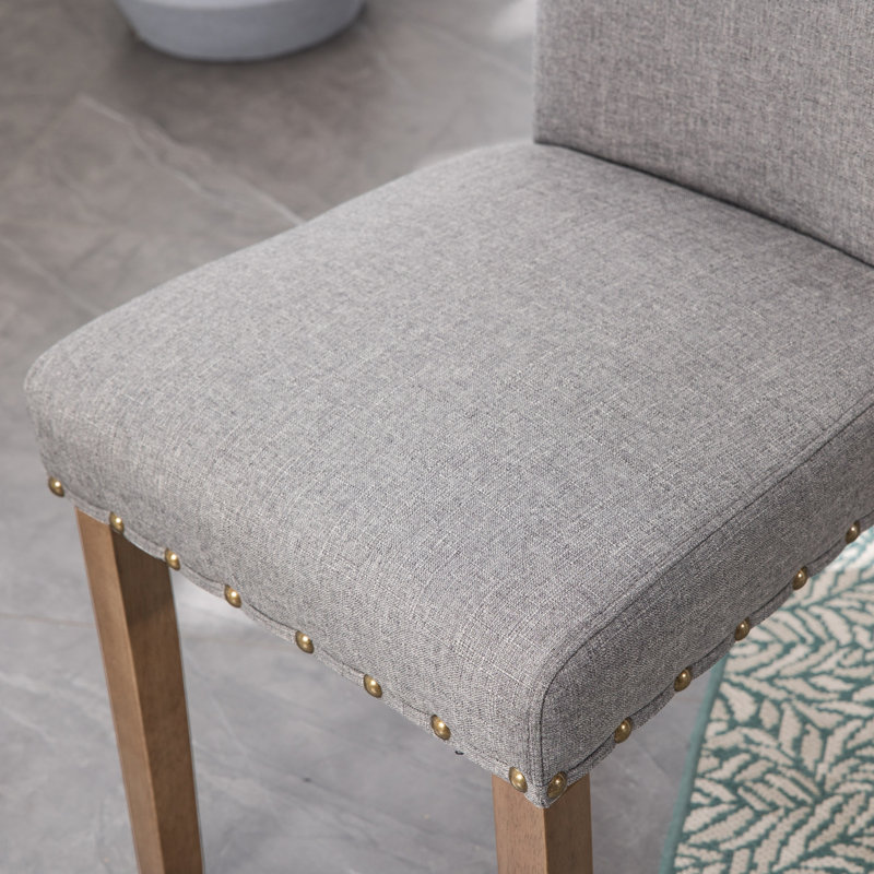 Allaya 19'' H Linen Upholstered Parsons Chair, Gray
