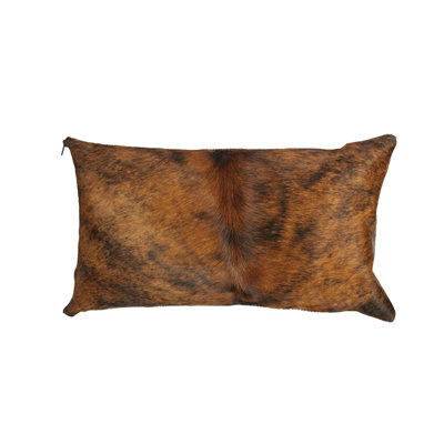 Brindle Authentic Cowhide Lumbar Pillow Cover