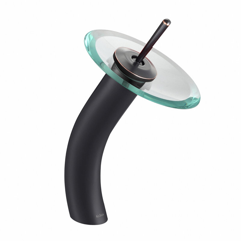 Vessel Mixer Single Hole Bathroom Faucet, Satin Nickel, Without Pop Up Drain, Frosted Black