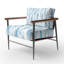 Chaise rembourrée moderne avec accoudoirs bleus Cascade-2133865731