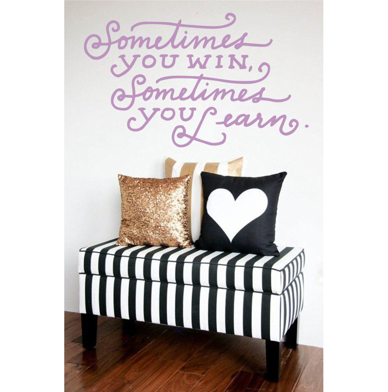 Décalcomanie murale parfois citation "win, H 21 po x l 35 po x P 0,01 po, Lilas