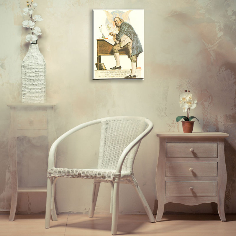 «Independence Benjamin Franklin» par Norman Rockwell, toile tendue avec châssis, H 18 po x l 13 po