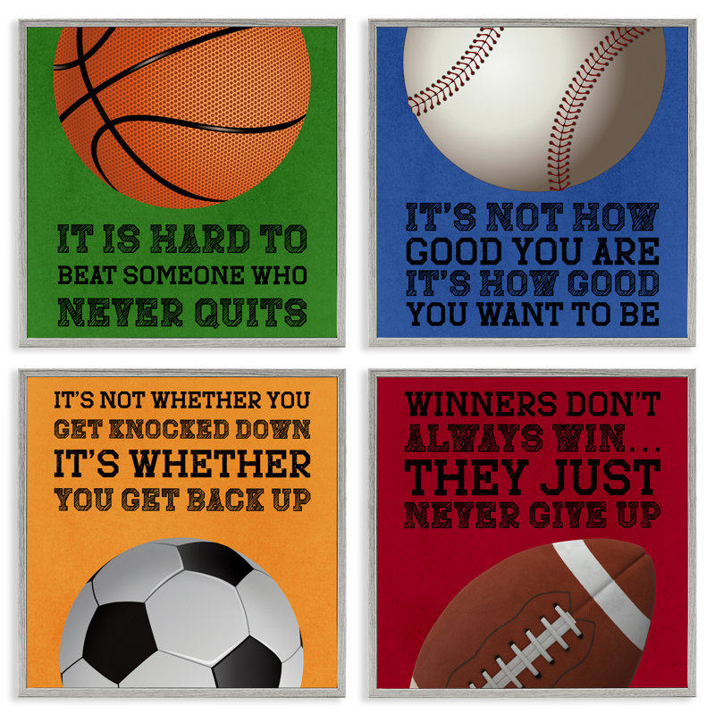 Ensemble de giclées encadrées Motivation, H 17 po x l 17 po, Giclée encadrée noir minuit