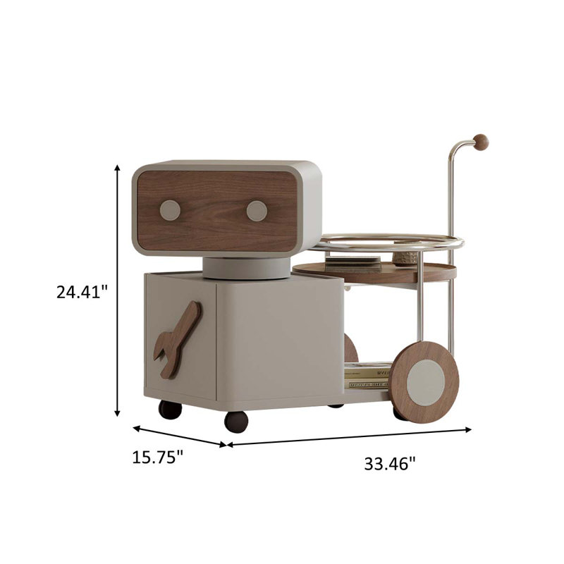 Modern Creative White Robot Multifunctional Rotating Movable Side Table