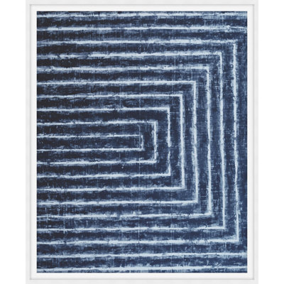 Linear Paths to the Past Blue 2 Framed Print